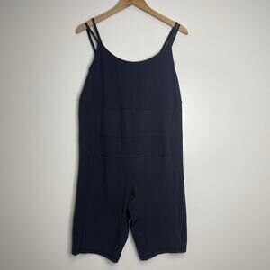 Universal Standard Next to Naked Black Stretch Bodysuit Short Size M (18-20) NWT